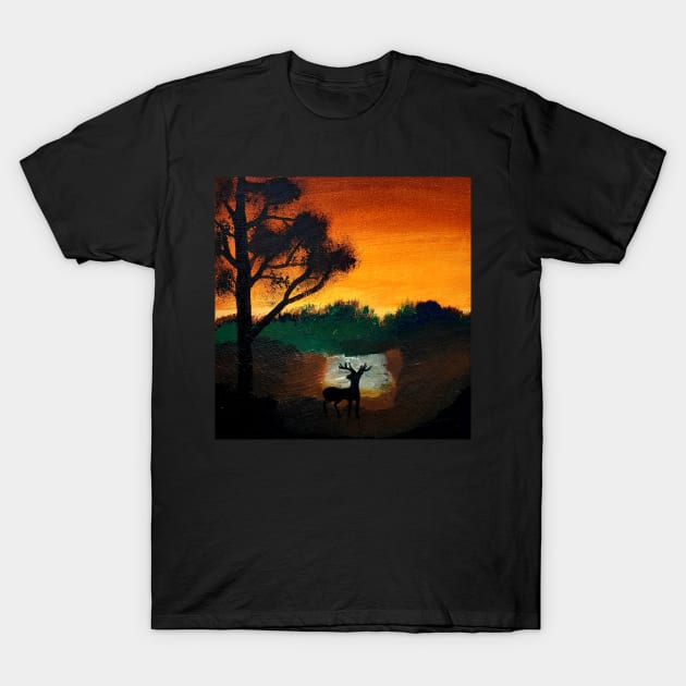 Sun down at the Savannah T-Shirt by LukjanovArt